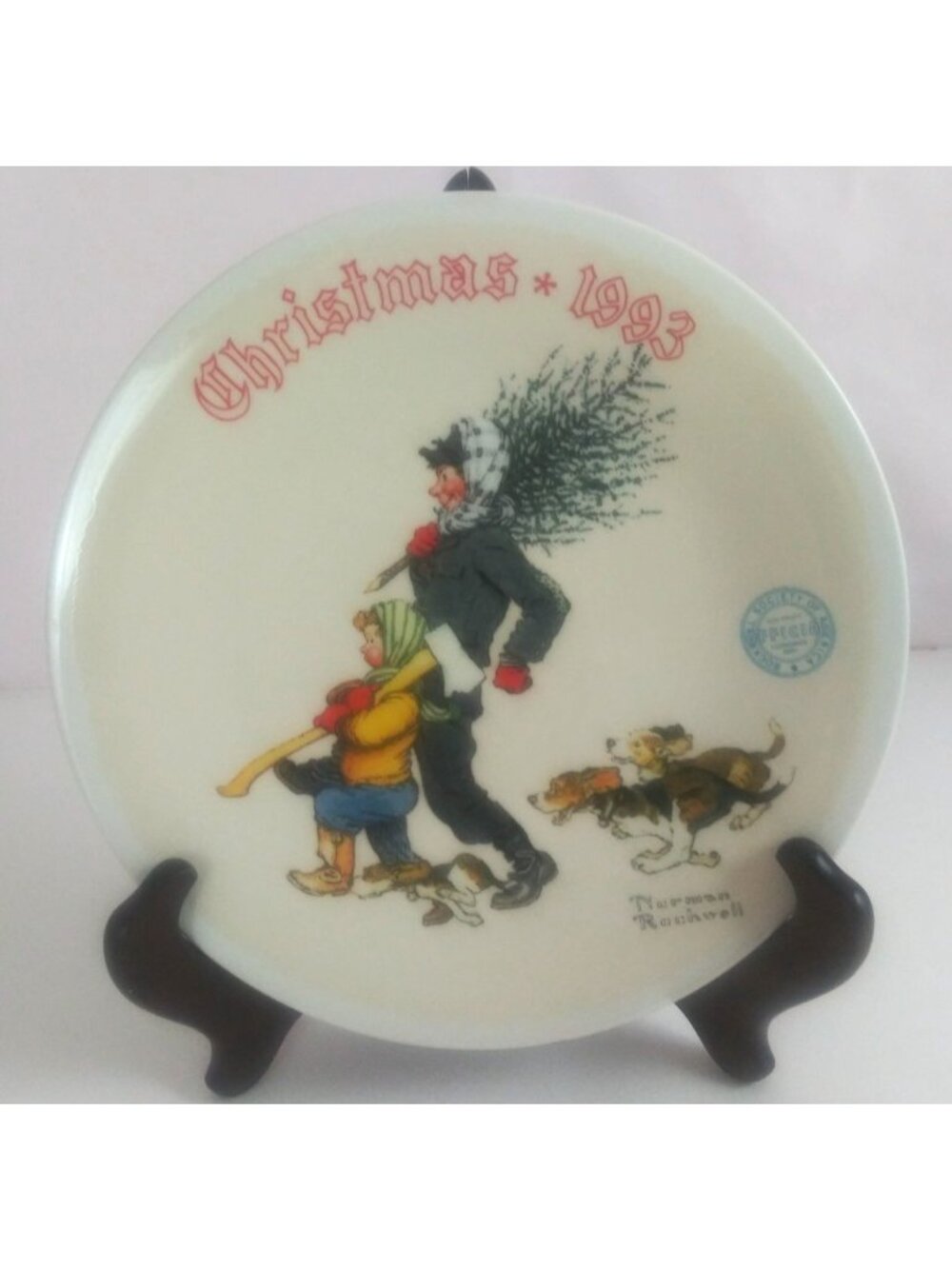 1993 Knowles Normal Rockwell The Tree Brigade Limited Edition Plate #18790B